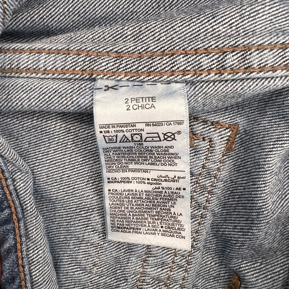 Old Navy Drapey Denim High Rise Baggy Wide Leg Jeans Blue Festival Petite 2 - Picture 9 of 13
